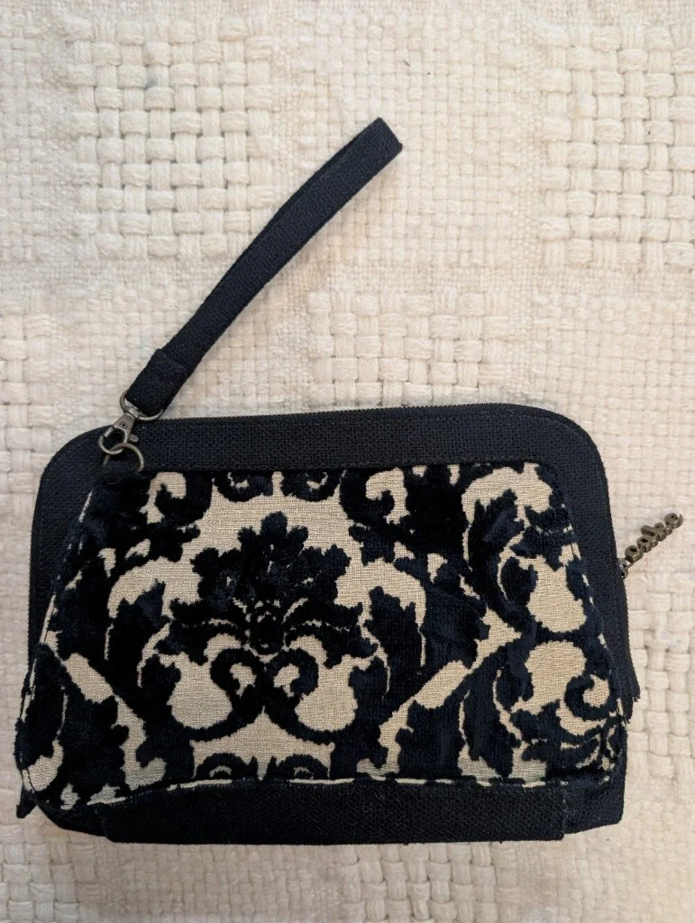 Cake by Petunia Black and Cream Damask Diaper Purse + Wristlet + Changing Pad